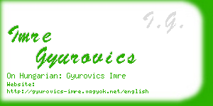 imre gyurovics business card